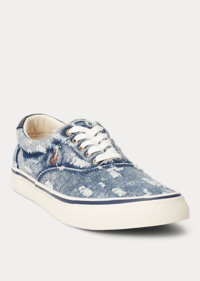 Men's Polo Ralph Lauren Thorton Washed Denim Sneakers | 953027DXG